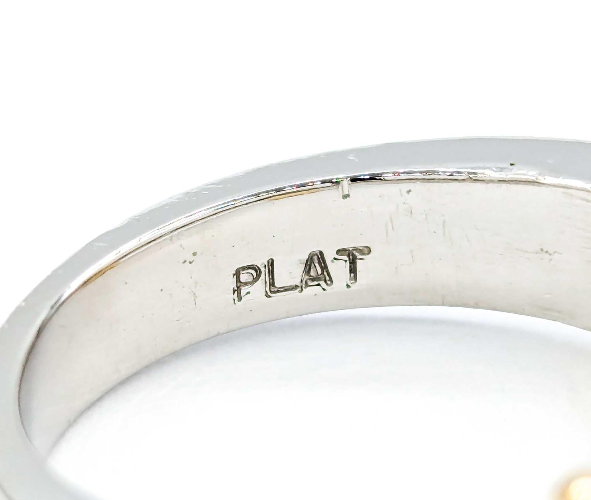 Bandeau en platine et or jaune 18k avec diamant taille princesse en Channel Set en vente 2