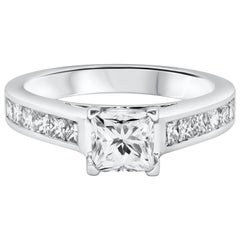 Roman Malakov Diamonds 1,02 carati, anello di fidanzamento con diamante taglio principessa in platino