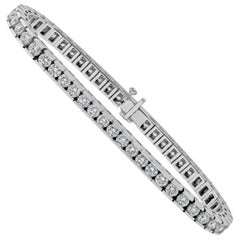 Roman Malakov Channel Set Round Brilliant Diamond Tennis Bracelet