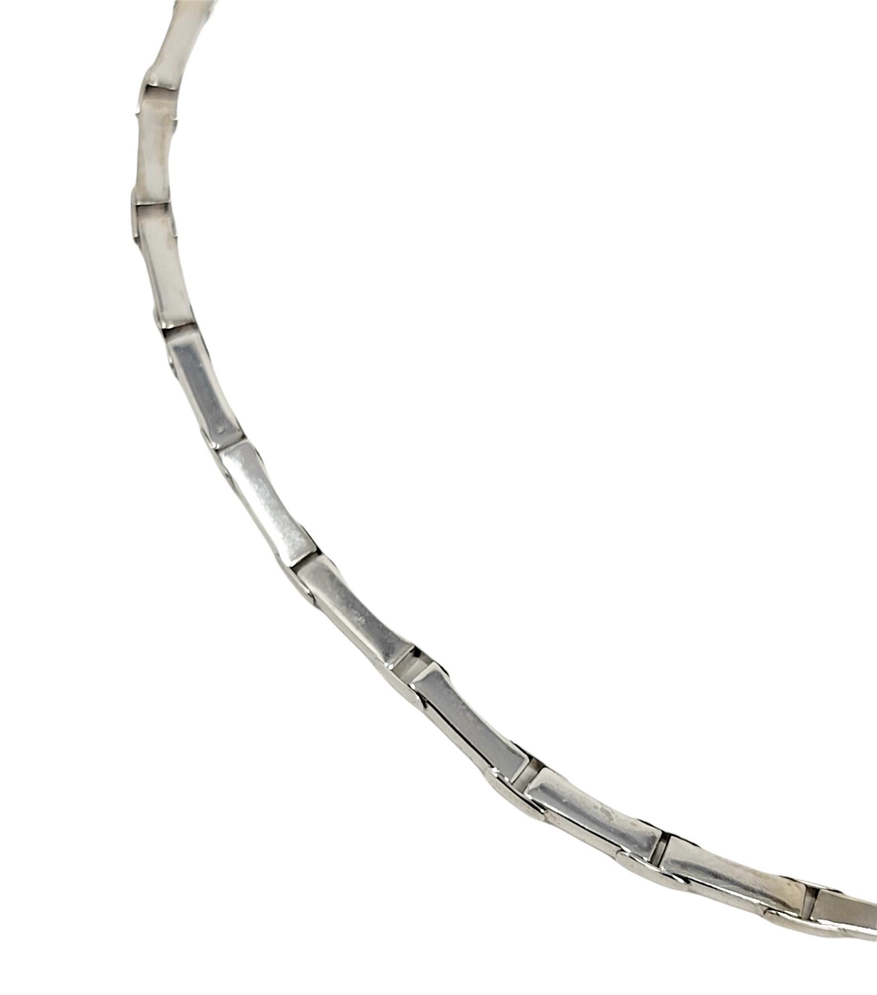 Channel Set Round Diamond Link Choker Necklace 14 Karat Gold Contemporary For Sale 8