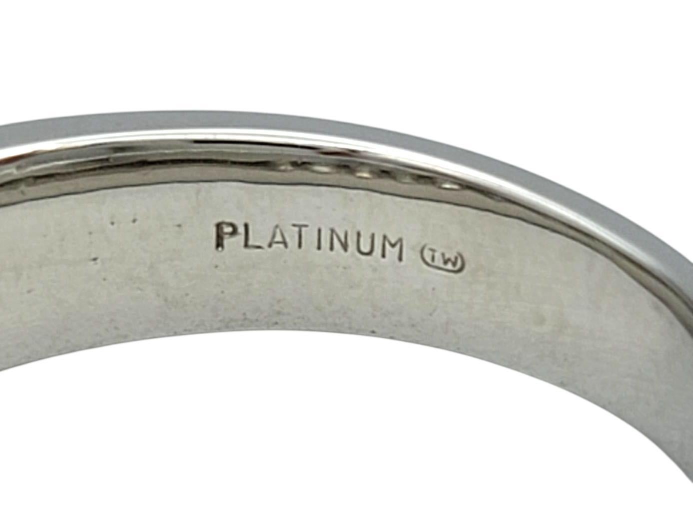 Channel Set Round Diamond Semi Eternity Band Ring in Platinum in vendita 2