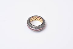 Channel Set Rubies and Pave Diamond Ring