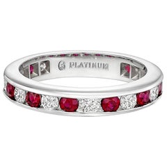 Channel-Set Ruby and Diamond Eternity Band