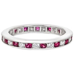 Channel-Set Ruby and Diamond Eternity Band