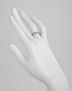 Channel-Set Sapphire and Diamond Eternity Band