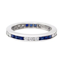 Channel-Set Sapphire & Diamond Eternity Band