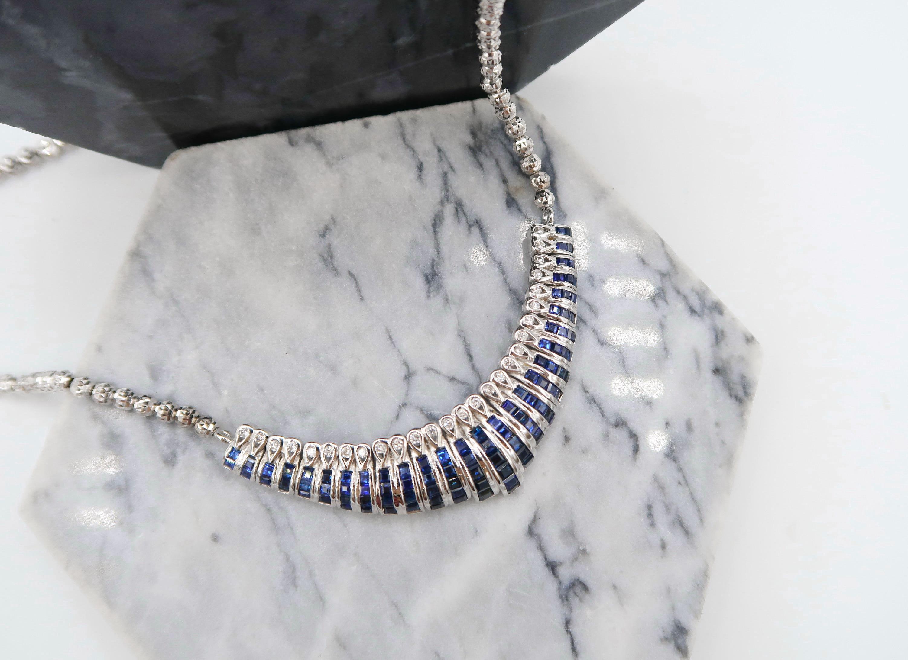 square sapphire necklace