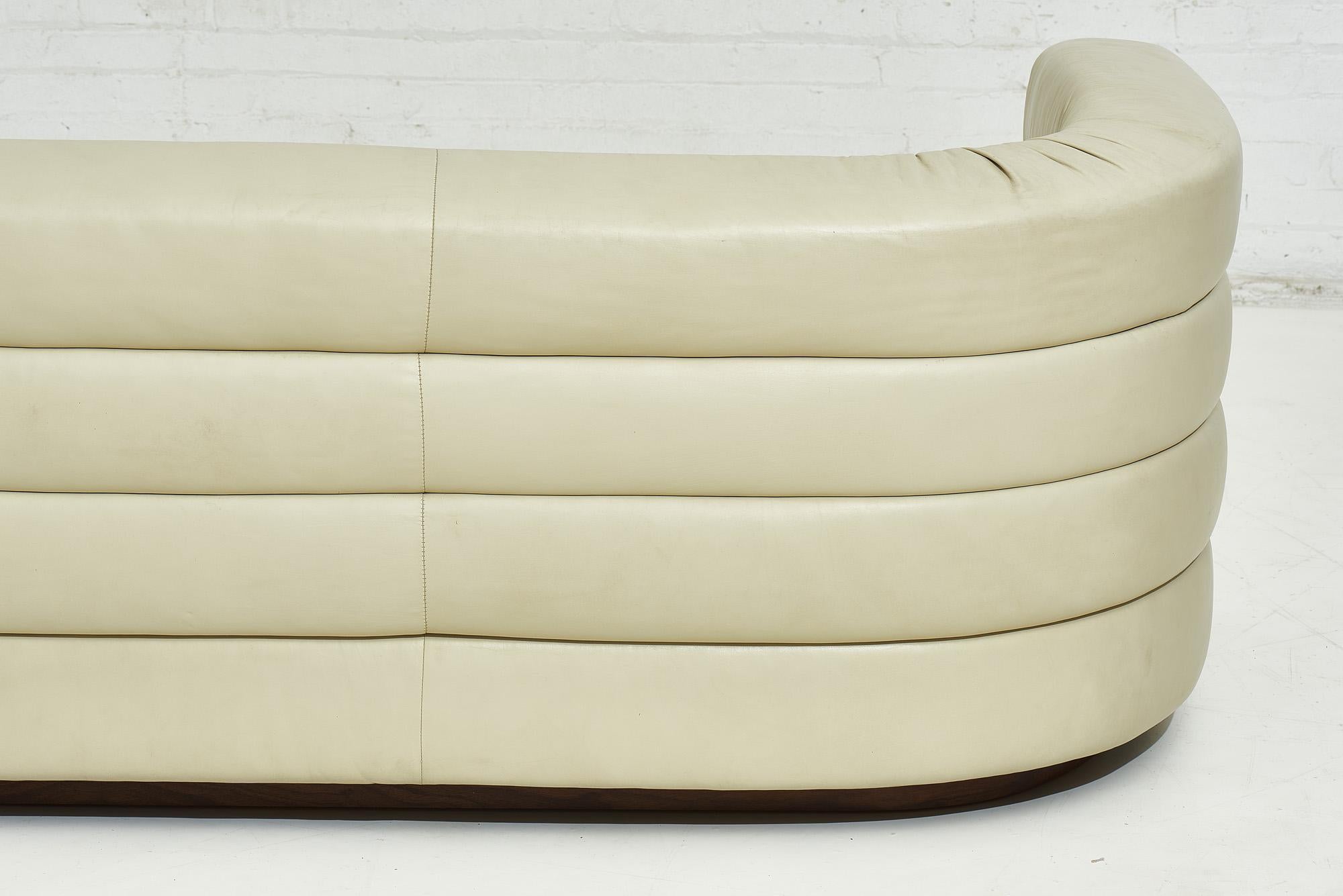 Channel Stacked Leather Sofa by Interior Crafts, 1970’s 3