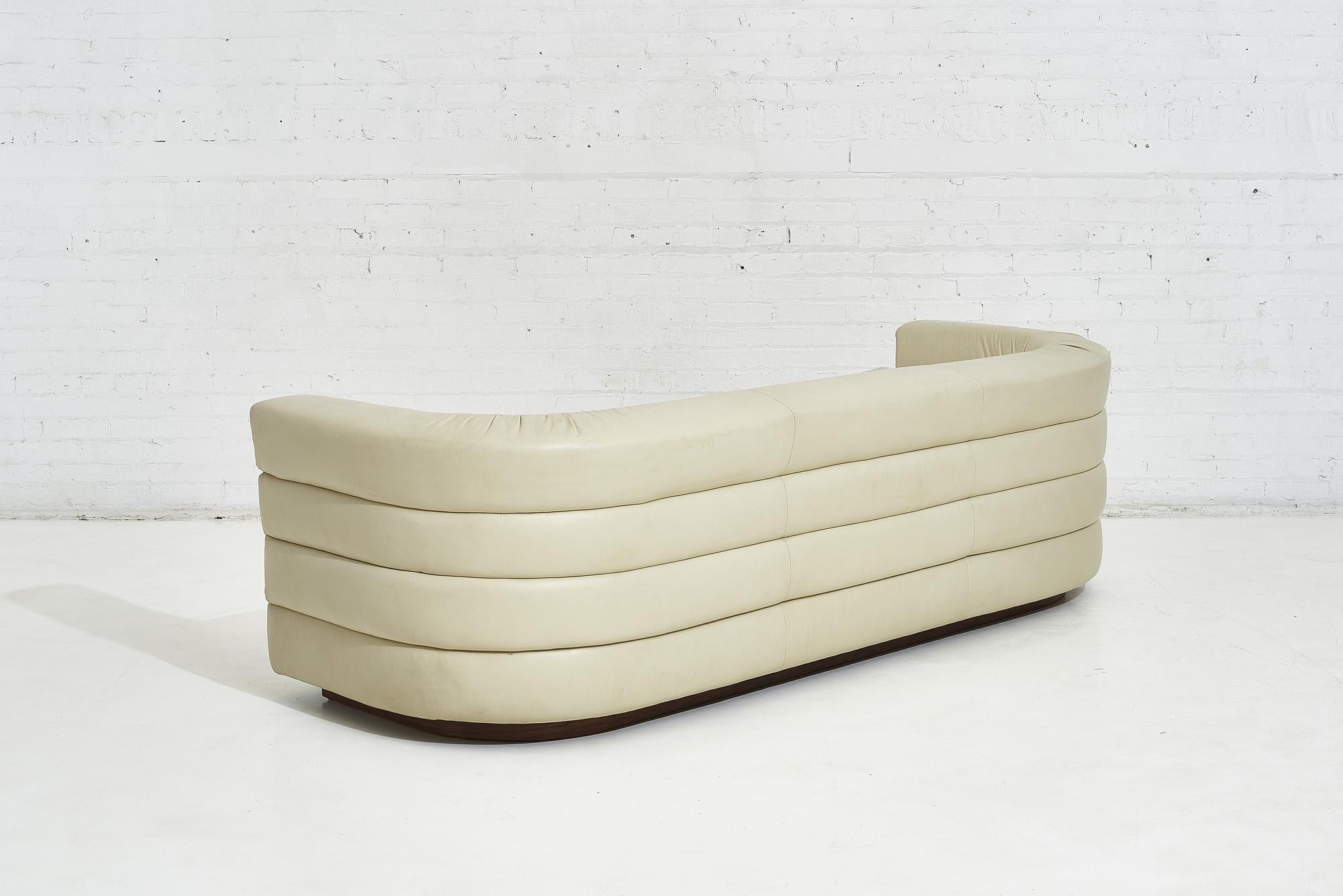 Late 20th Century Channel Stacked Leather Sofa by Interior Crafts, 1970’s