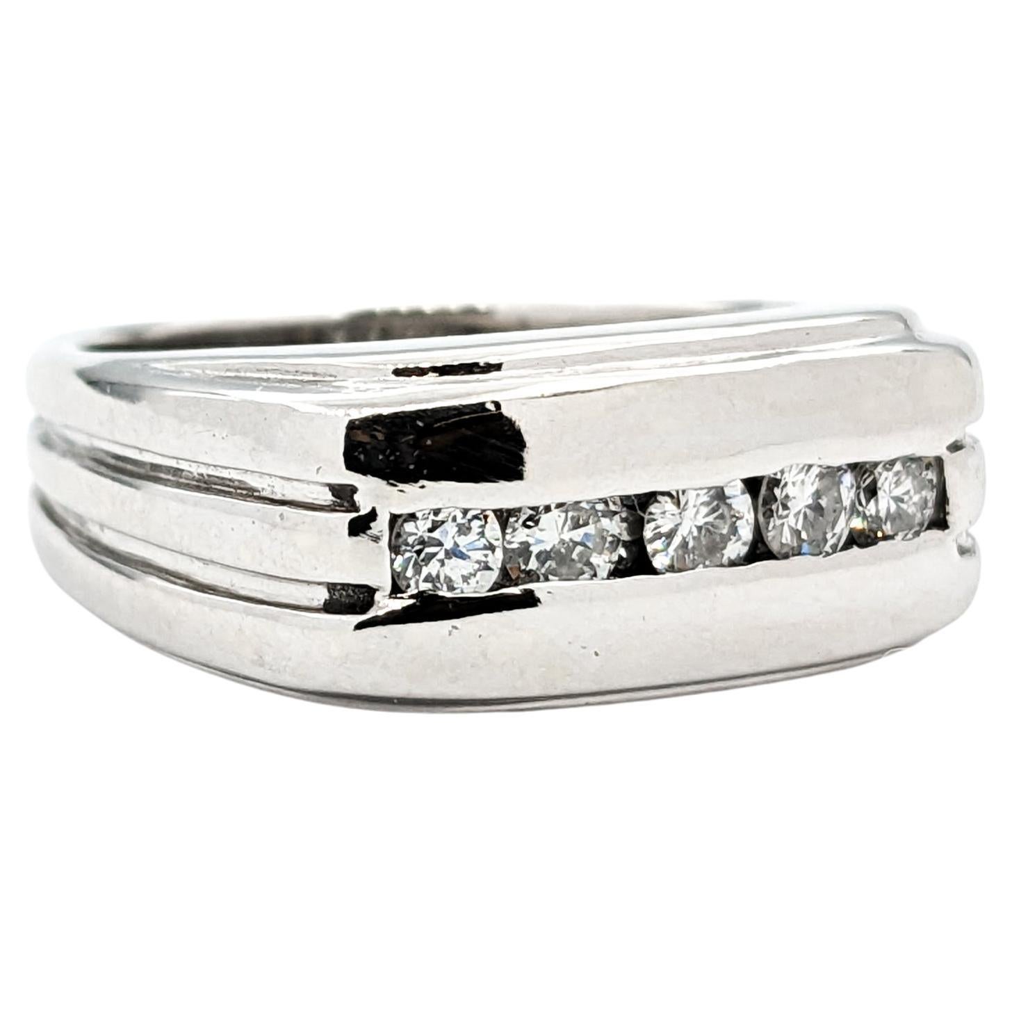 Channel style Diamond Ring In White Gold