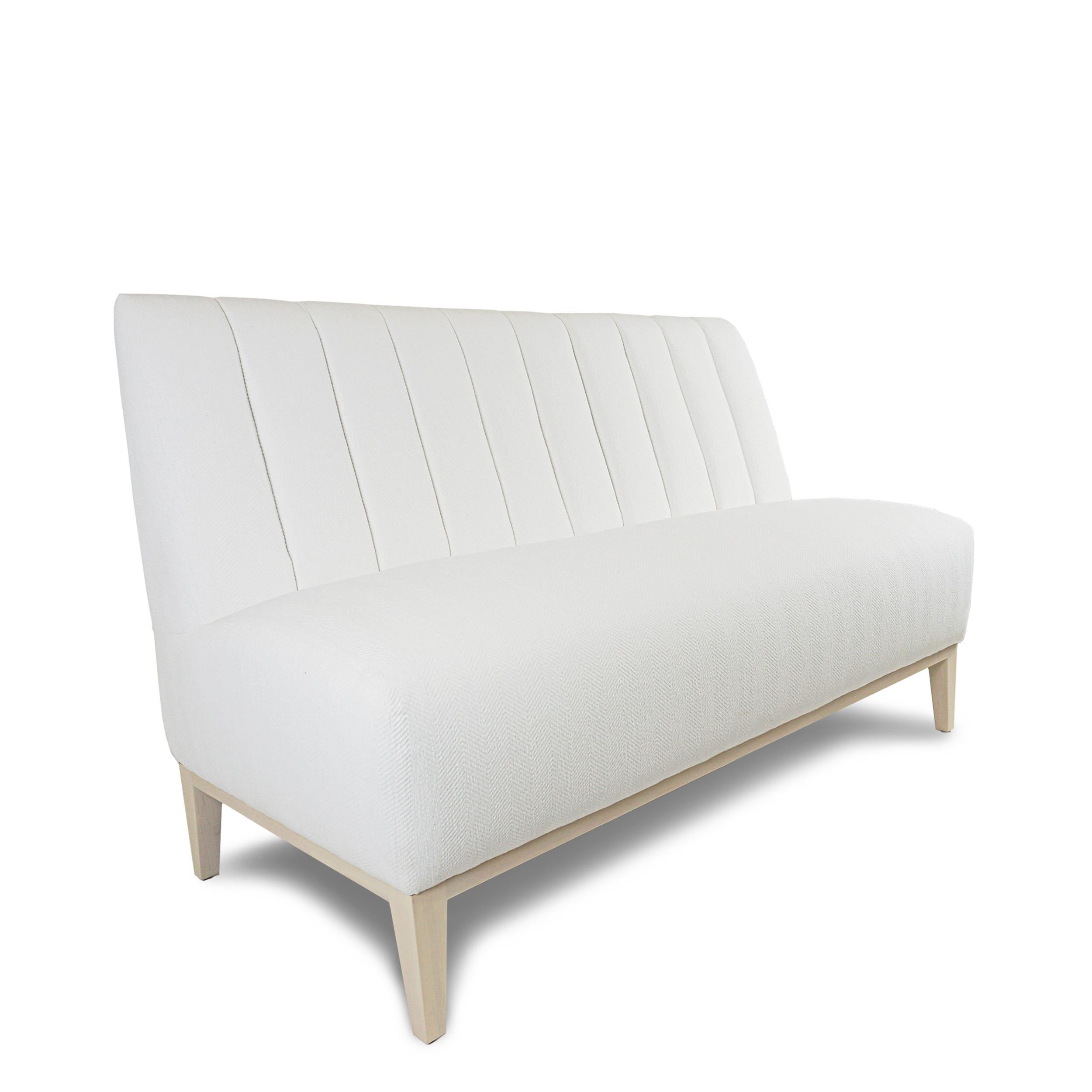 Contemporary Channel Tufted Banquette Sofa  For Sale