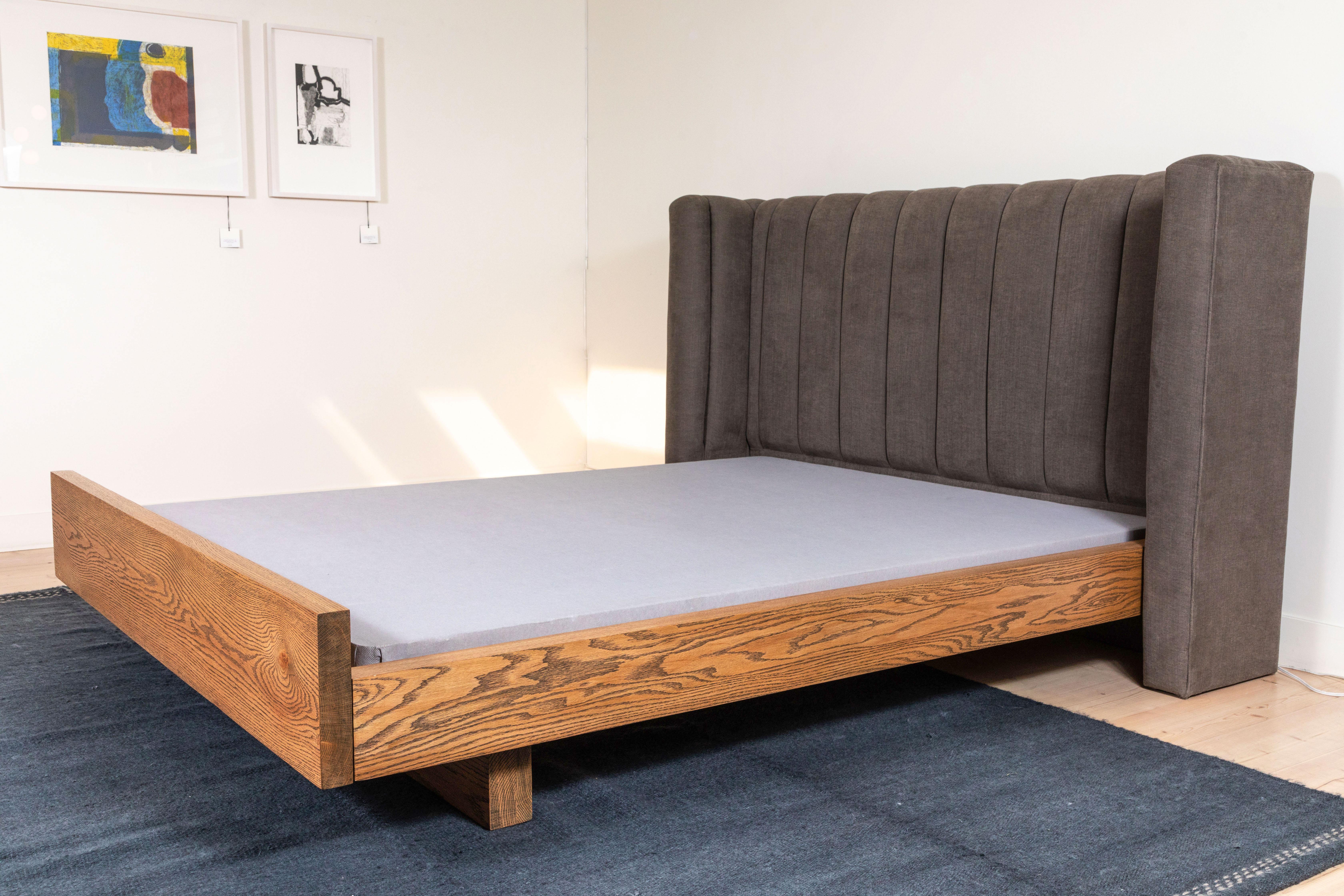 Channel Tufted Isherwood Bed with Oak Base by Lawson-Fenning, Queen 1