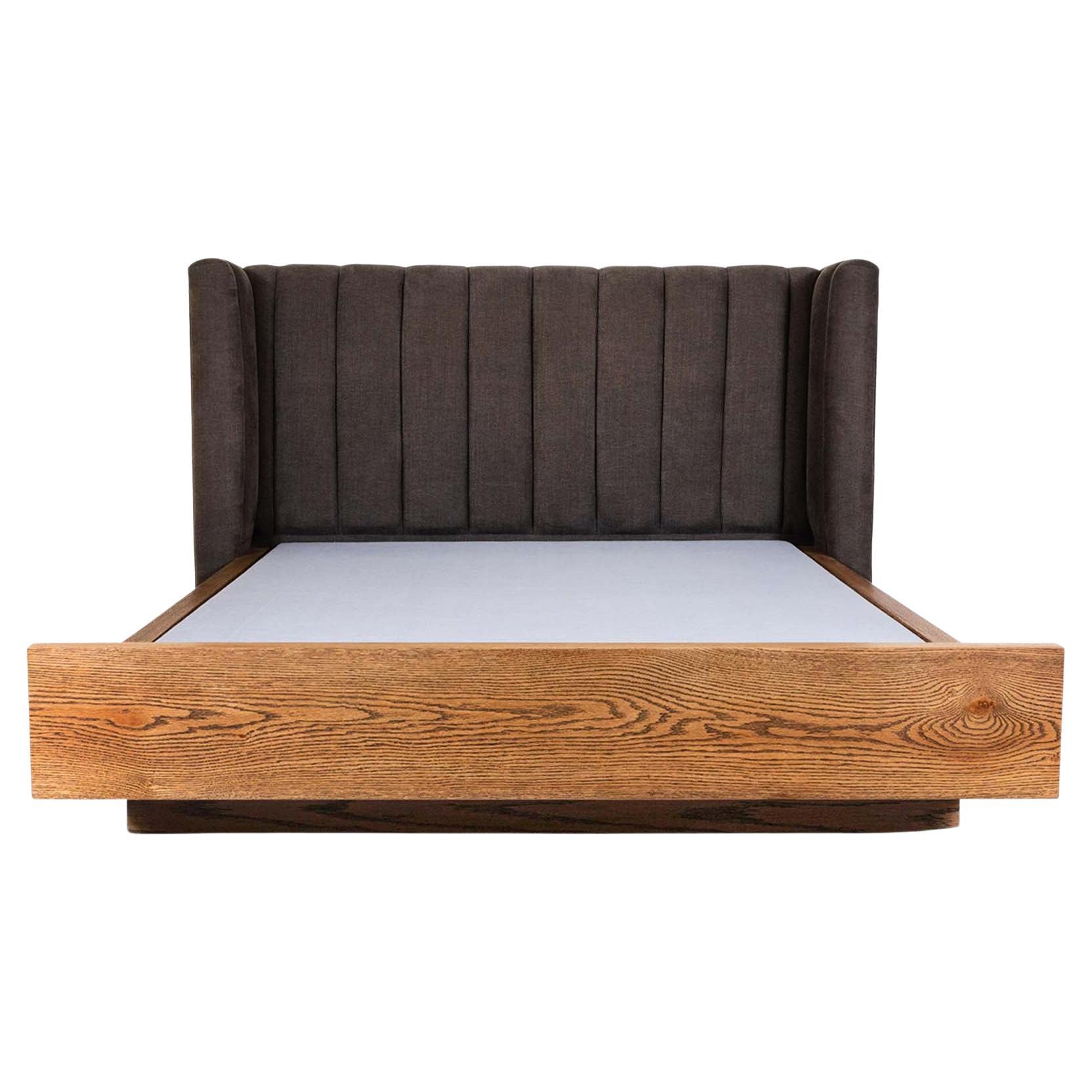 Channel Tufted Isherwood Bed with Oak Base by LawsonFenning, Queen For