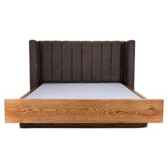 Channel Tufted Isherwood Bed with Oak Base by Lawson-Fenning, Queen