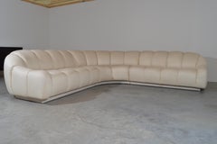 Channel Tufted Sectional Sofa in the Manner of Steve Chase circa 1980