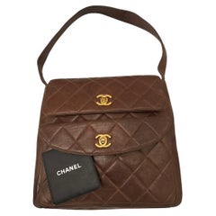 Chanel Vintage Brown Leather Handbag