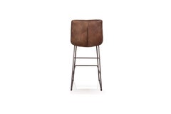 Channeled Leather Counter Stool