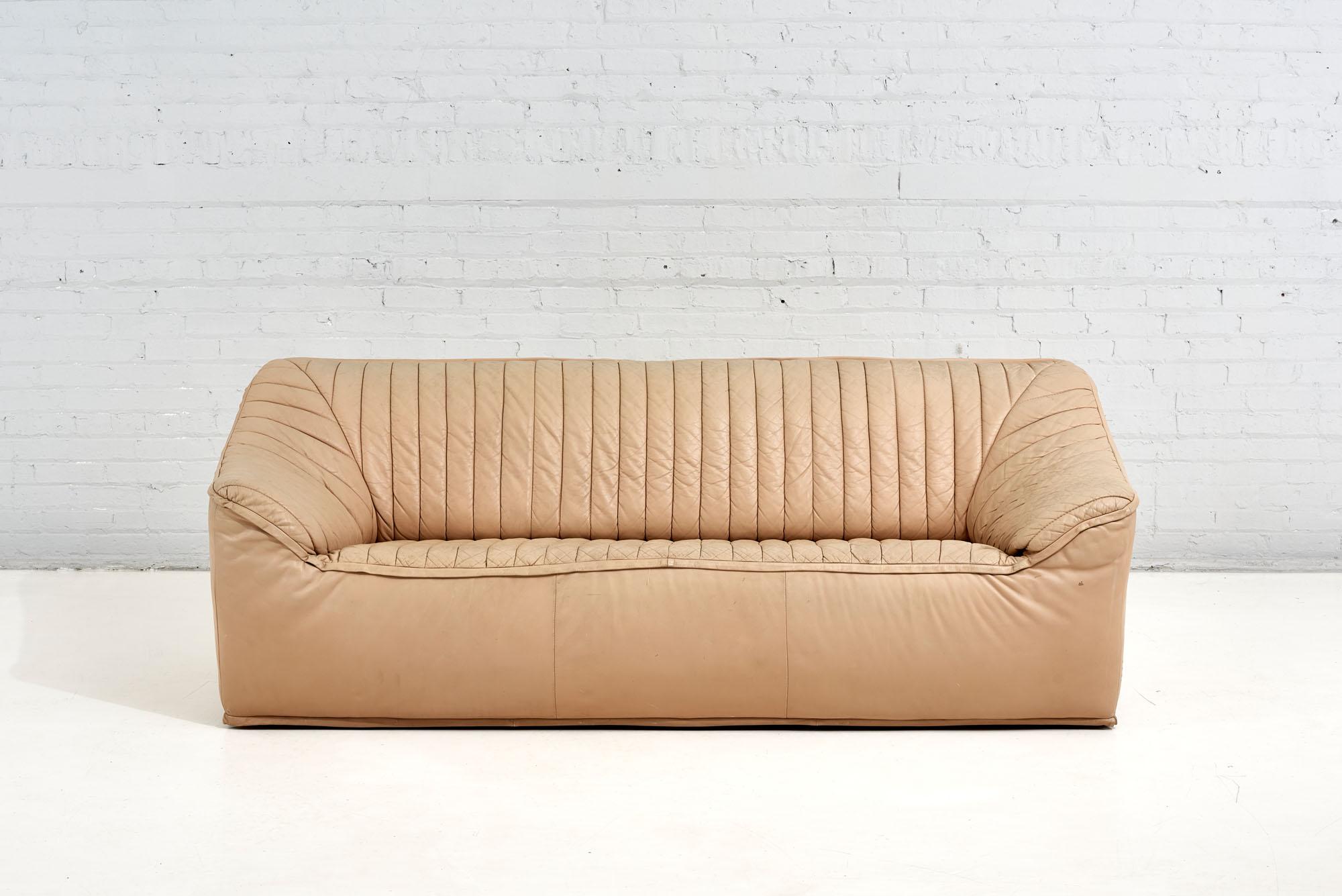 Channeled Leather sofa, 1970.