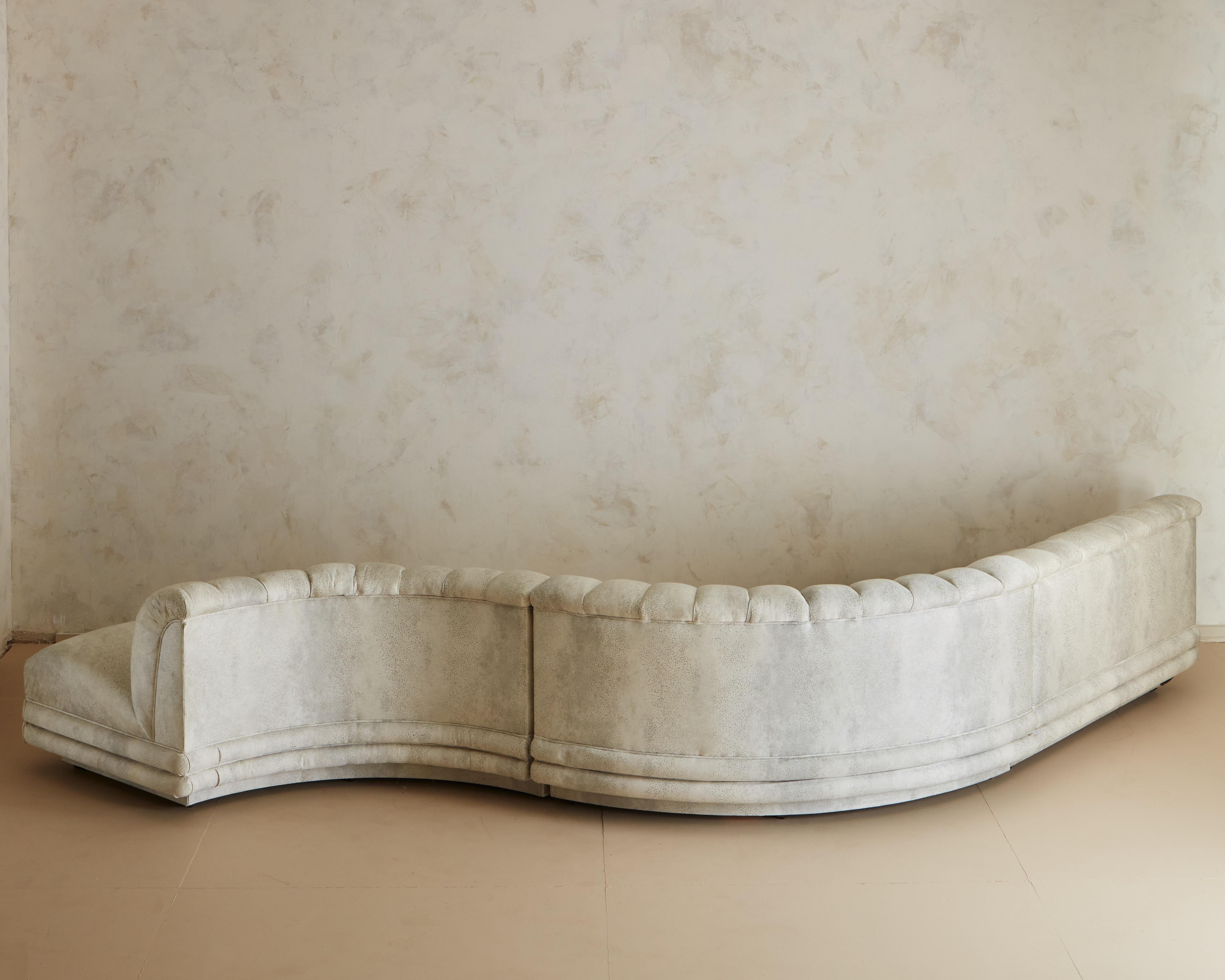 Channeled Serpentine Sectional Sofa 1