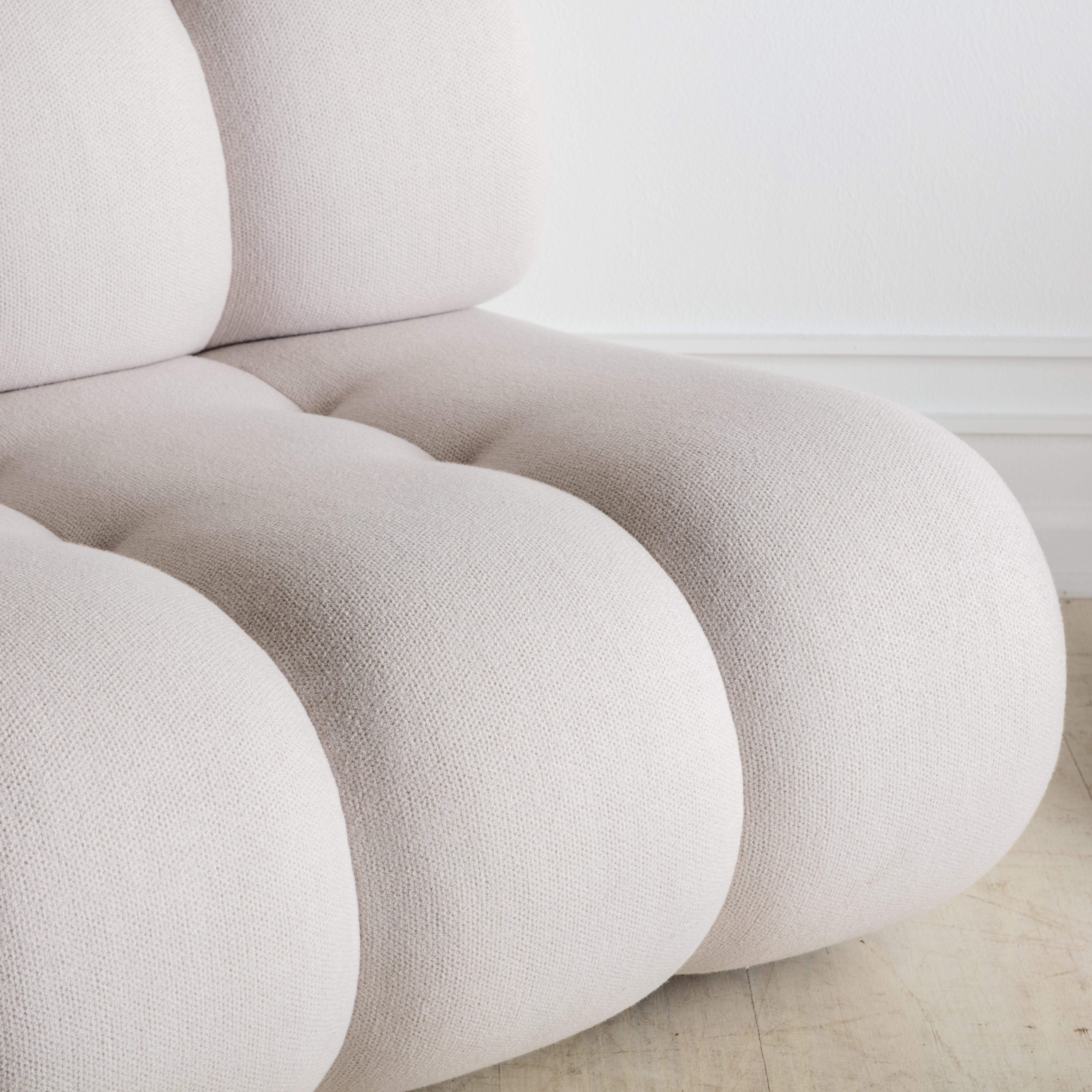 20th Century Channeled Sofa by Giuseppe Munari for Munari in new Cashmere Wool