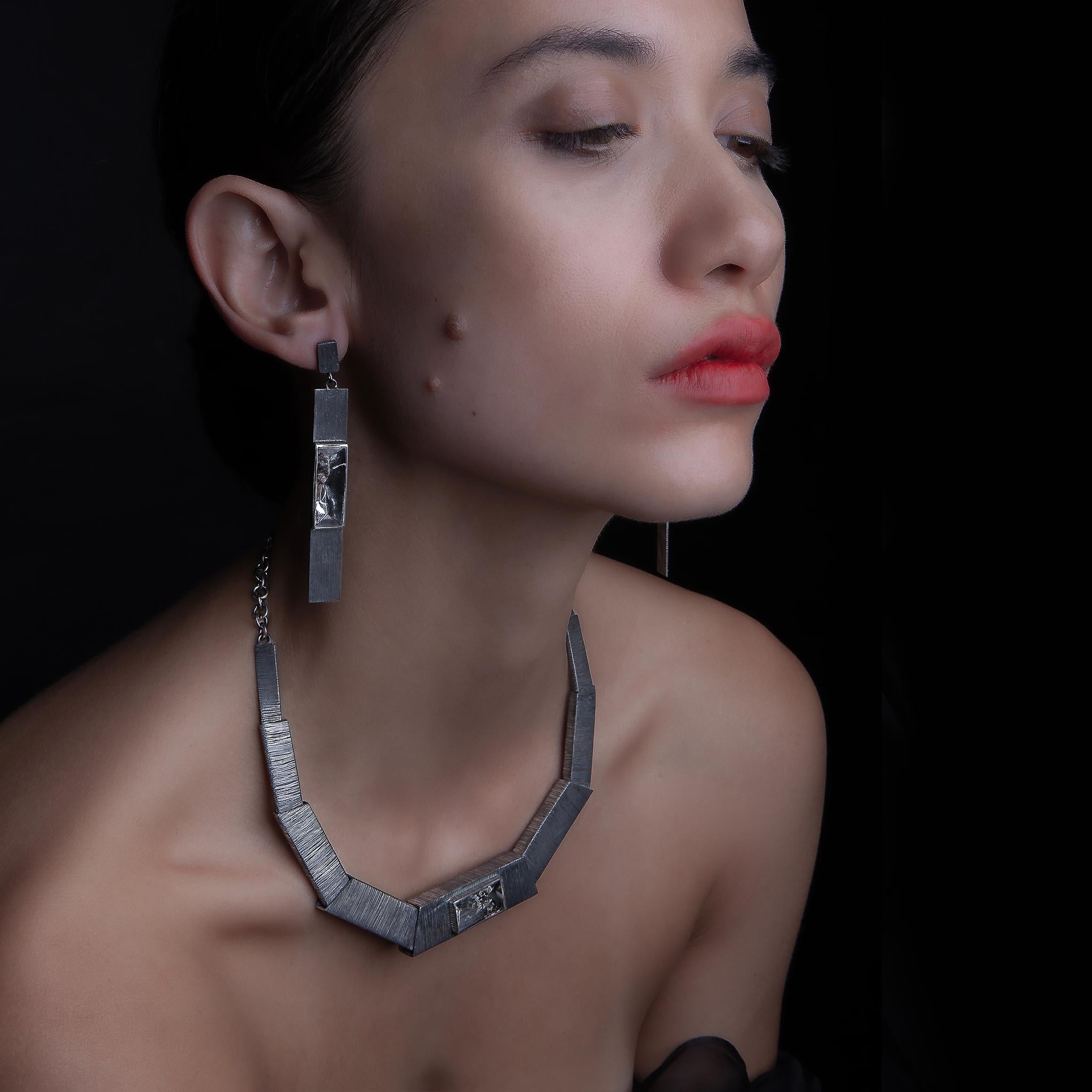 Channelling Visions Sterling Silver Necklace with Rough-Hewn Rock Crystal 4