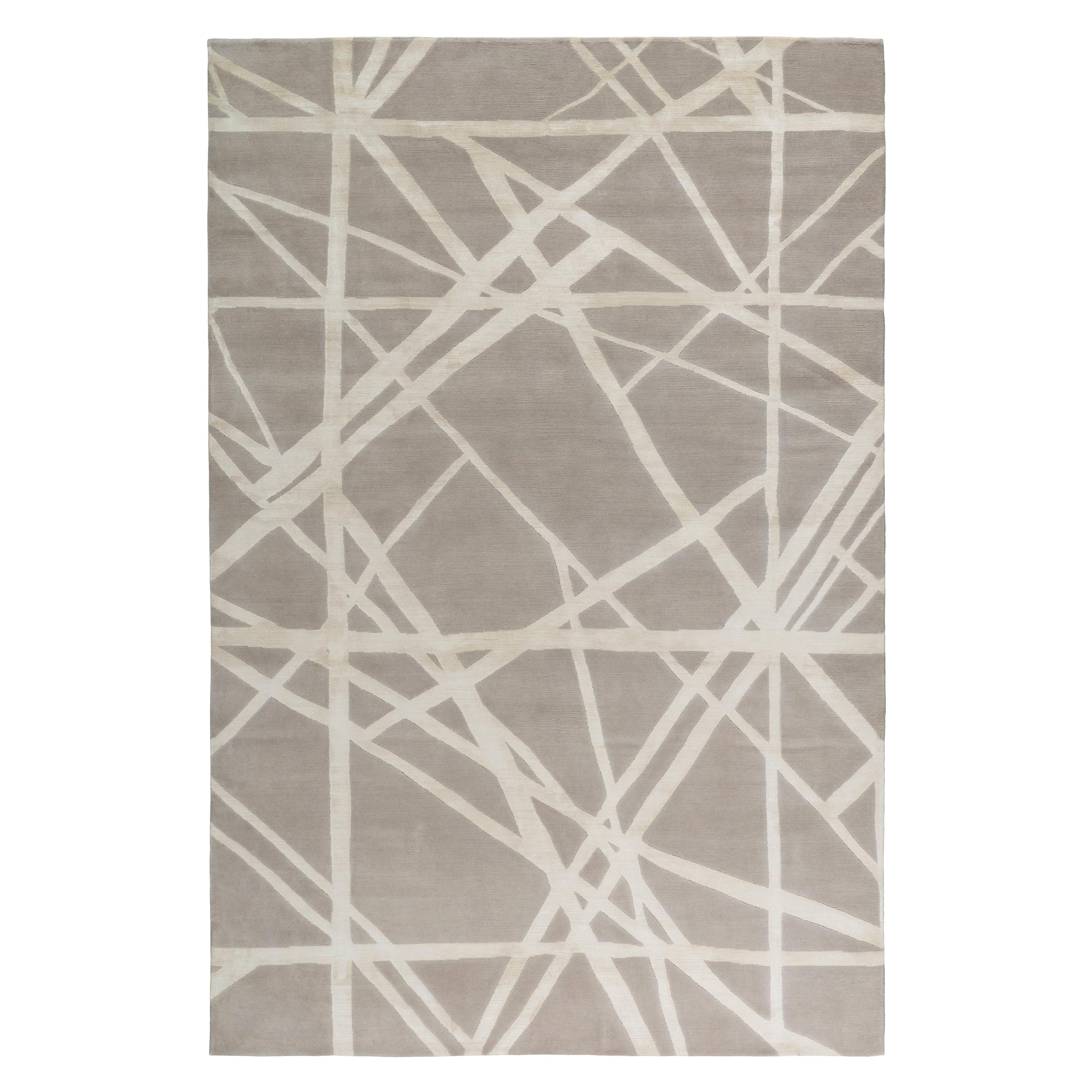 Channels Rug in Hand knotted Wool and Silk by Kelly Wearstler