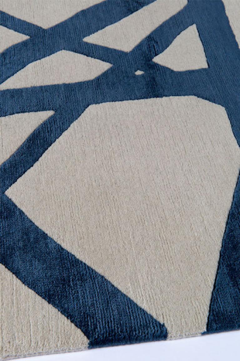 Customizable Channels Rug in Hand Knotted Wool and Silk by Kelly ...