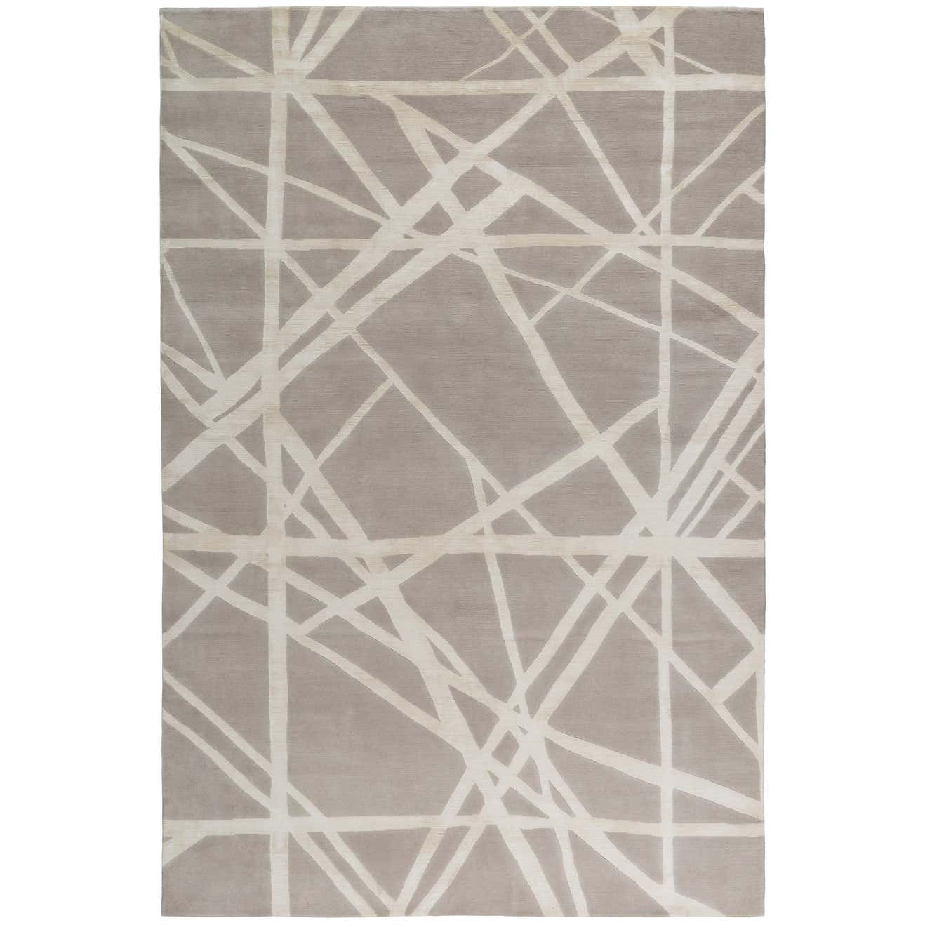 Customizable Channels Rug in Hand Knotted Wool and Silk by Kelly ...
