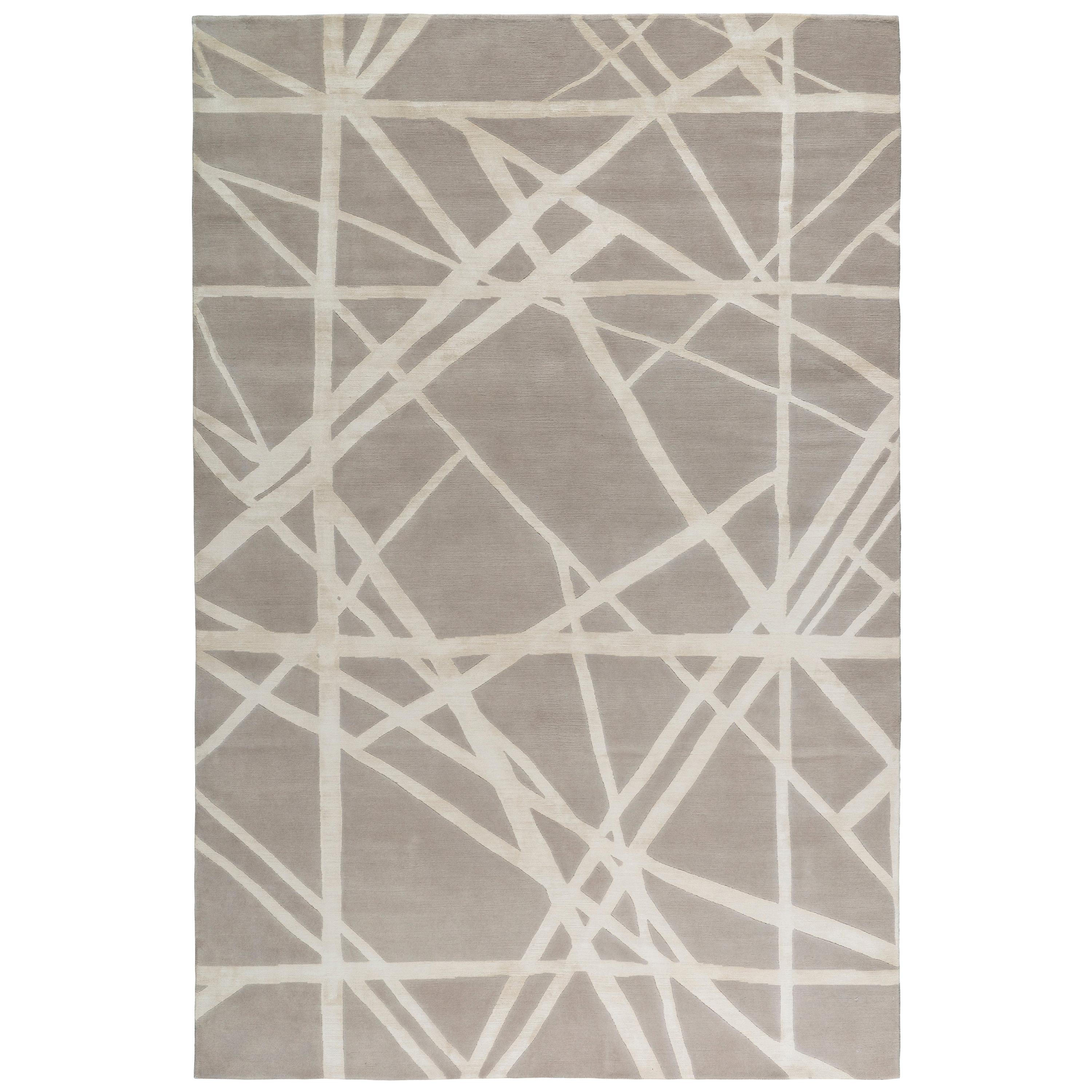 Channels Rug in Hand-Knotted Wool and Silk by Kelly Wearstler