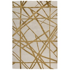 Channels Copper Hand-Knotted 6x4 Floor Rug in Wool and Silk by Kelly Wearstler