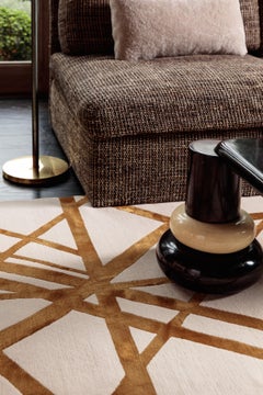 Channels Copper Hand Knotted 9x6 Rug in Wool and Silk by Kelly Wearstler
