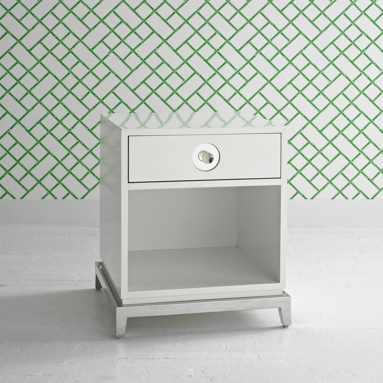 Channing White Lacquer End Table For Sale at 1stDibs