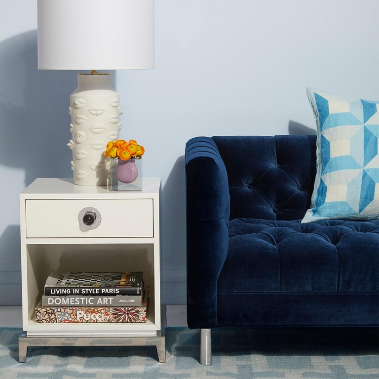 Channing White Lacquer End Table For Sale at 1stDibs