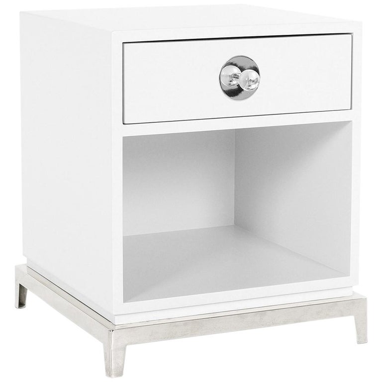 Channing White Lacquer End Table For Sale at 1stDibs