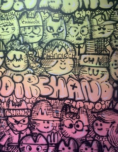 TRUE CATS by CHANOIR, French Urban Artist, Acrylic and Spray on Paper