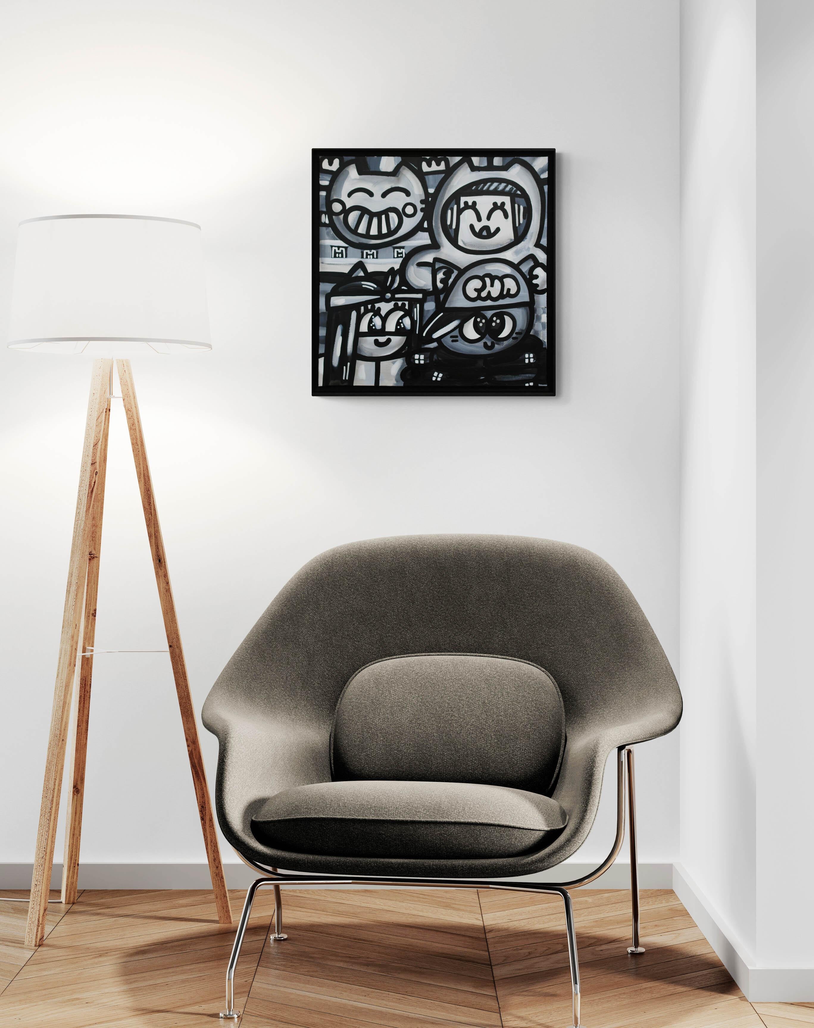 Acryl und Öl auf Leinwand
60 x 60 cm (23,6 x 23,6 Zoll)
Einzigartige Kunstwerke
Schwarzer Holzrahmen (65 x 65 x 4 cm) - (25,6 x 25,6 x 1,6 Zoll)
Signiert von der Künstlerin
Echtheitszertifikat