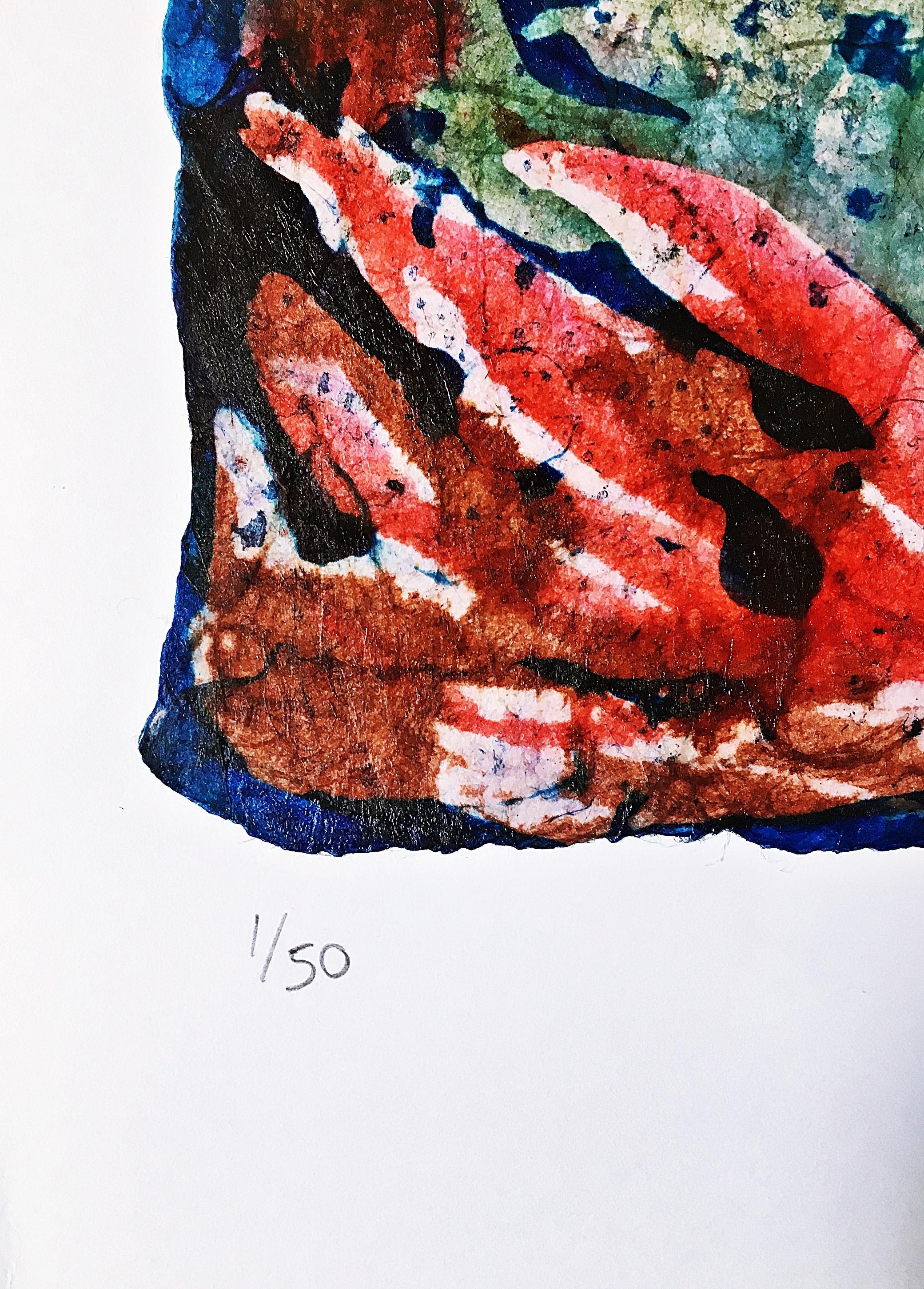 Opera astratta batik su carta senza titolo, dal Portfolio Album International 2 - Painting di Chantal Carbonatto
