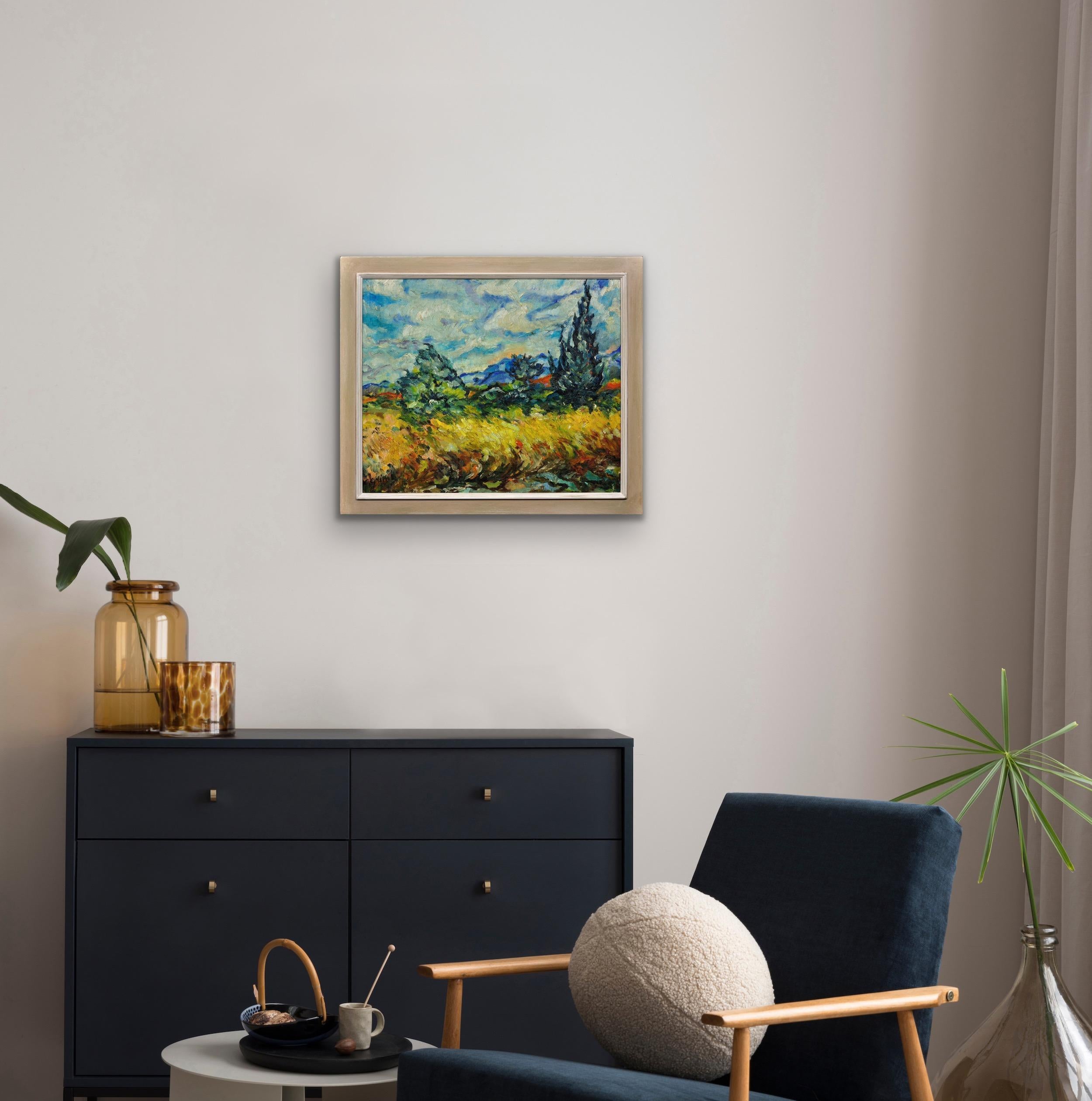 Todo es ritmo Pintura al óleo francesa postimpresionista Paisaje Honfleur en venta 7
