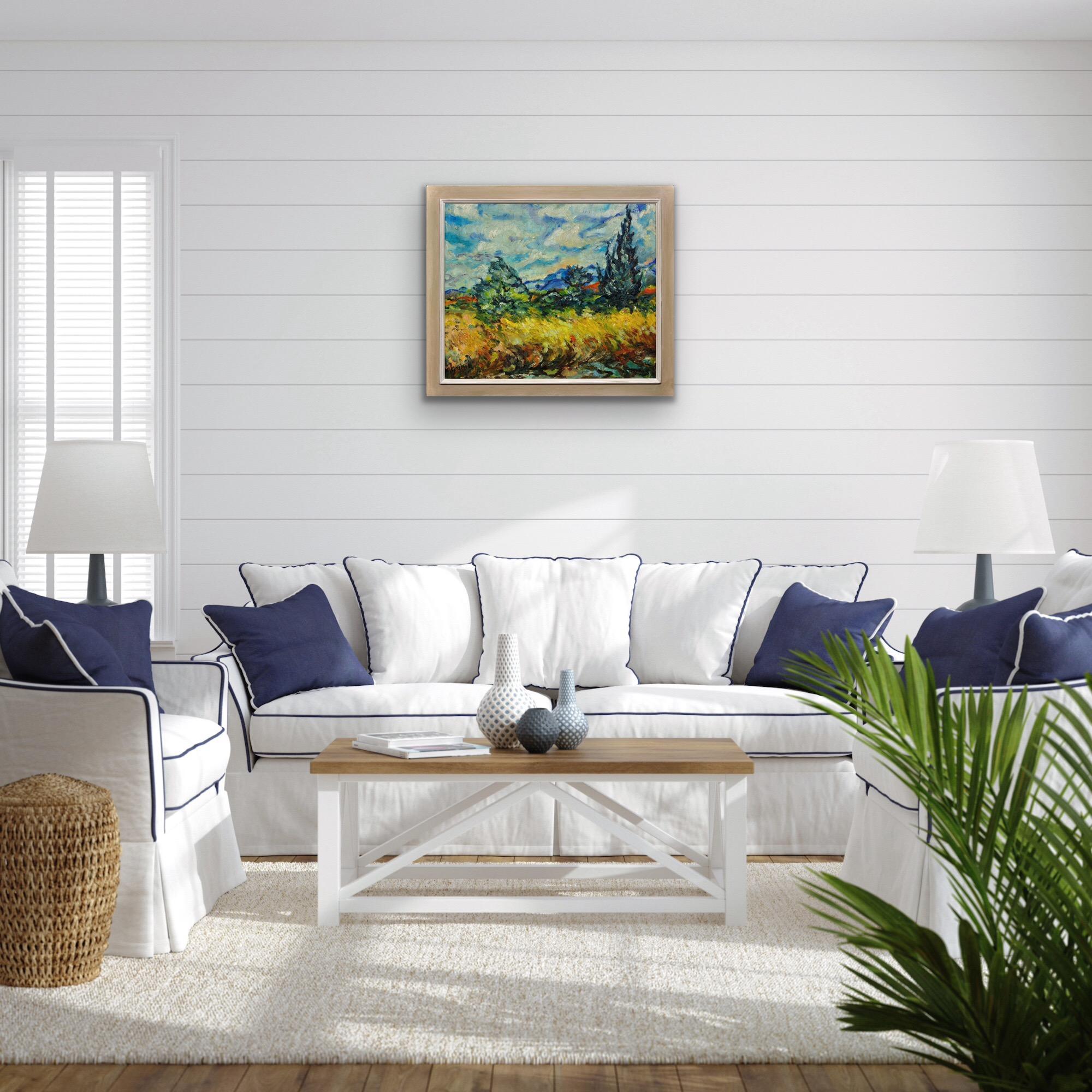 Todo es ritmo Pintura al óleo francesa postimpresionista Paisaje Honfleur en venta 8