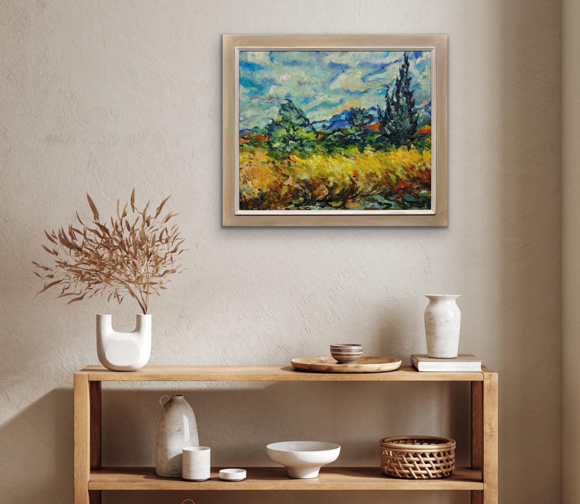 Todo es ritmo Pintura al óleo francesa postimpresionista Paisaje Honfleur en venta 12
