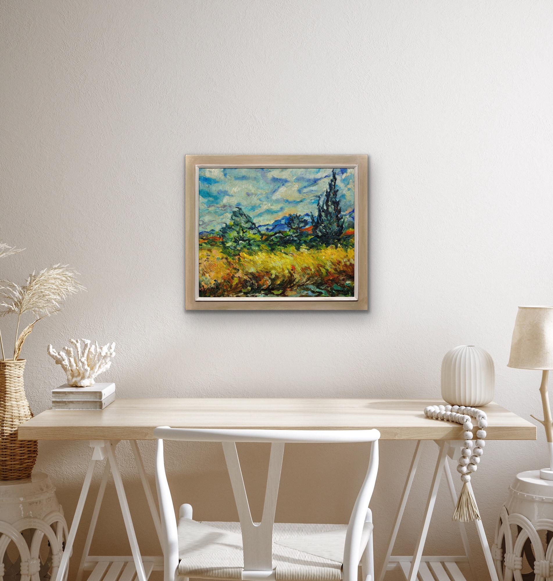 Todo es ritmo Pintura al óleo francesa postimpresionista Paisaje Honfleur en venta 14