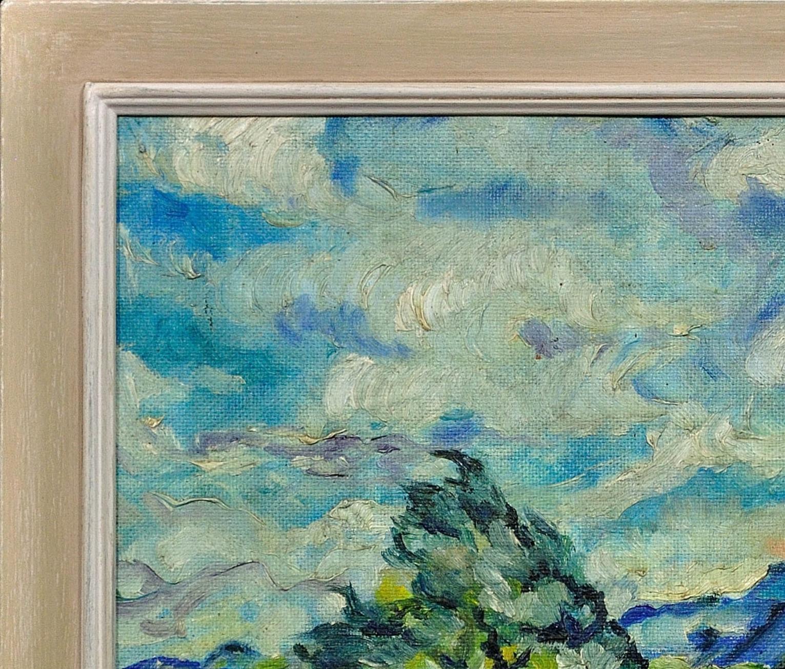 Todo es ritmo Pintura al óleo francesa postimpresionista Paisaje Honfleur en venta 15