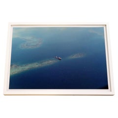 Chantal James - Photographie Haiti Boat at Sea encadrée, signée et signée
