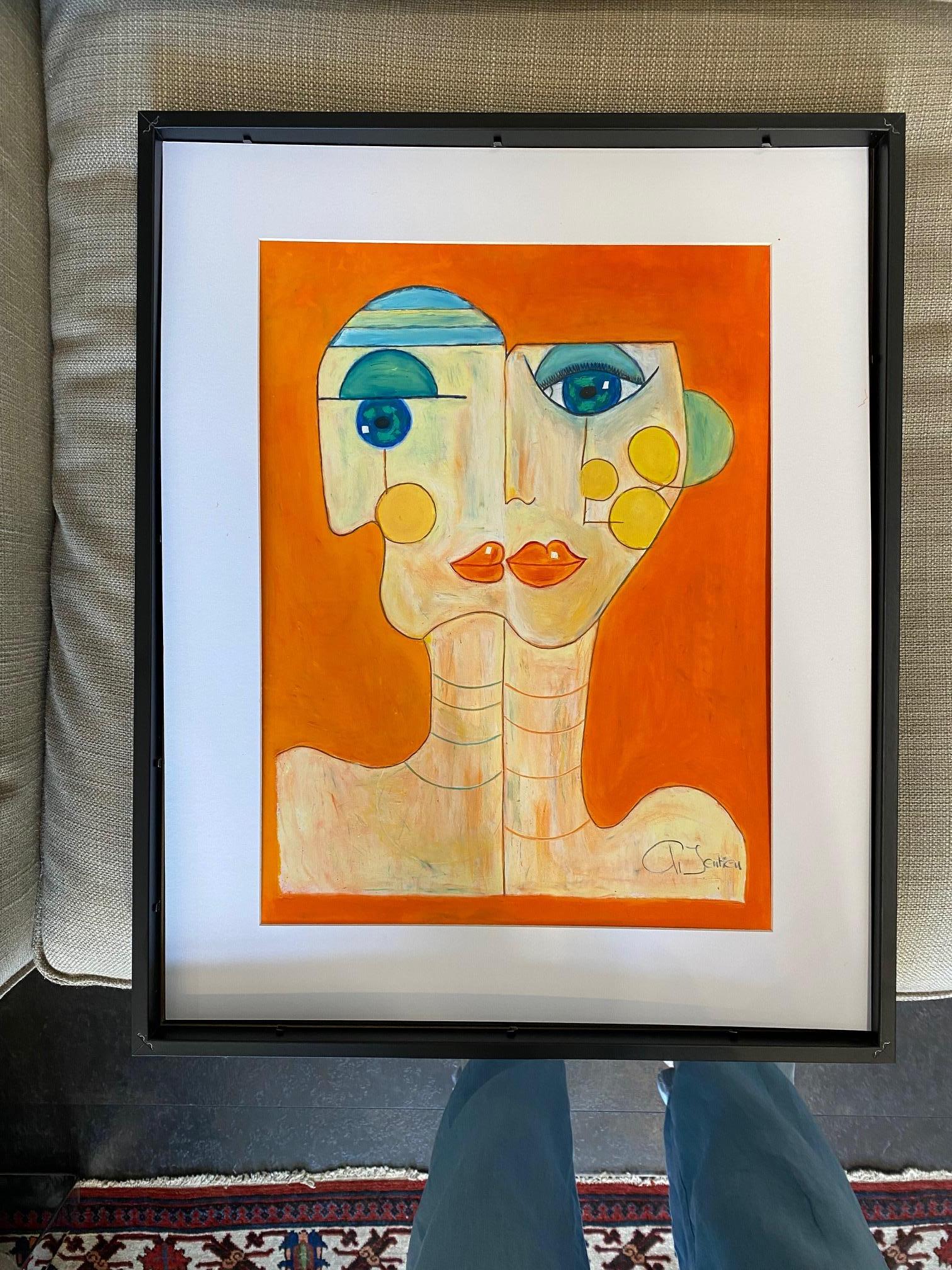 The faces of wisdom n°11 by Chantal Jentien - Oil pastel on paper 30x40 cm For Sale 5