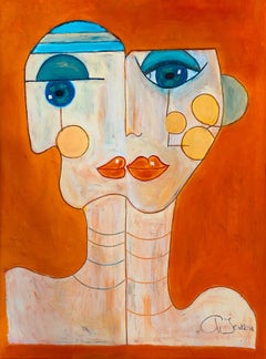 The faces of wisdom n°11 by Chantal Jentien - Oil pastel on paper 30x40 cm
