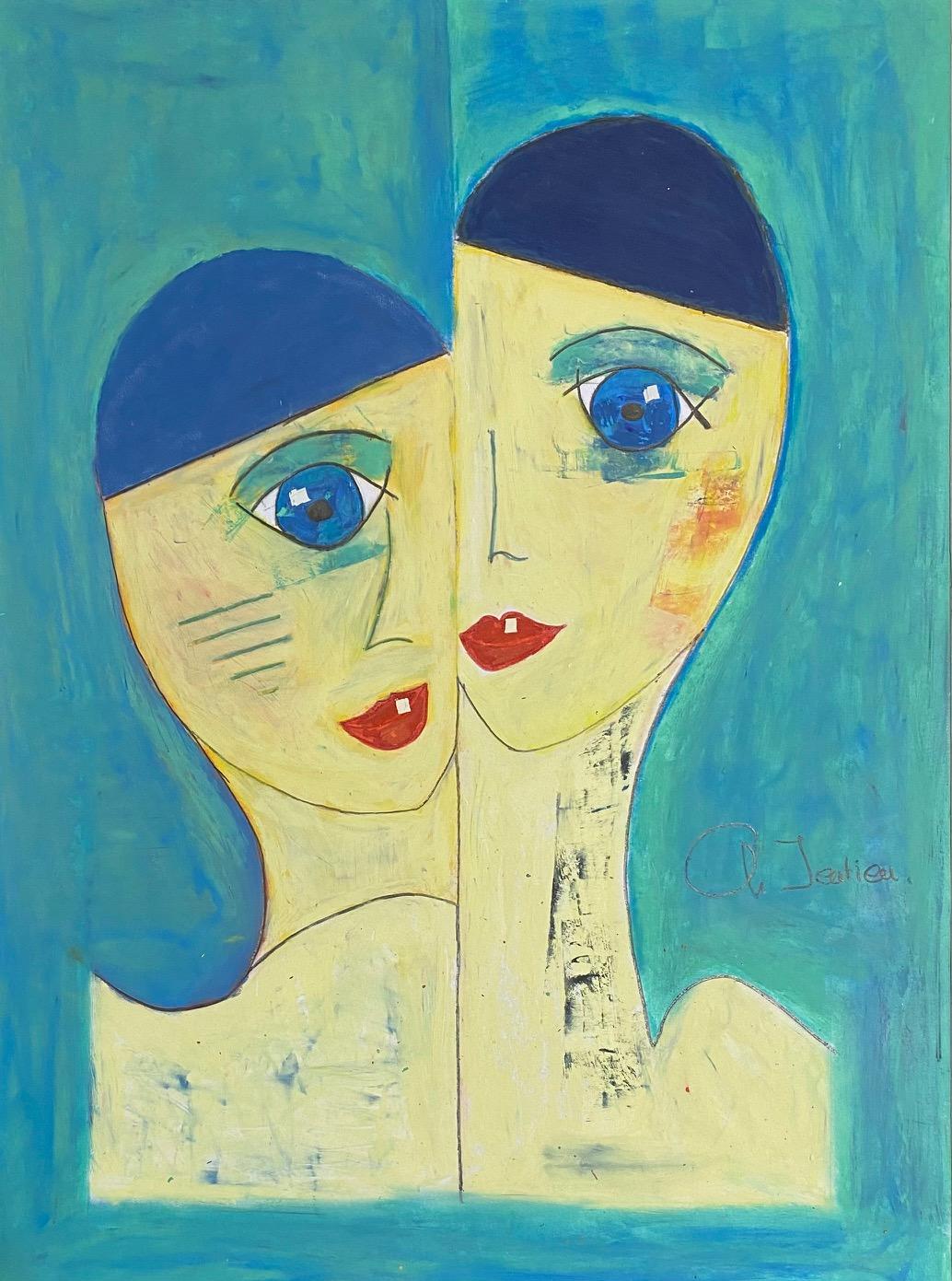 The faces of wisdom n°12 by Chantal Jentien - Oil pastel on paper 30x40 cm