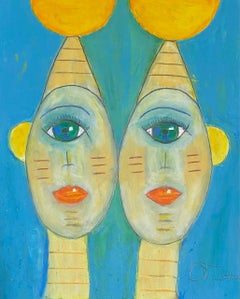 The faces of wisdom n°13 by Chantal Jentien - Oil pastel on paper 30x40 cm