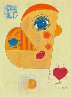 The faces of wisdom n°14 by Chantal Jentien - Oil pastel on paper 30x40 cm