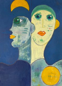 The faces of wisdom n°16 by Chantal Jentien - Oil pastel on paper 30x40 cm