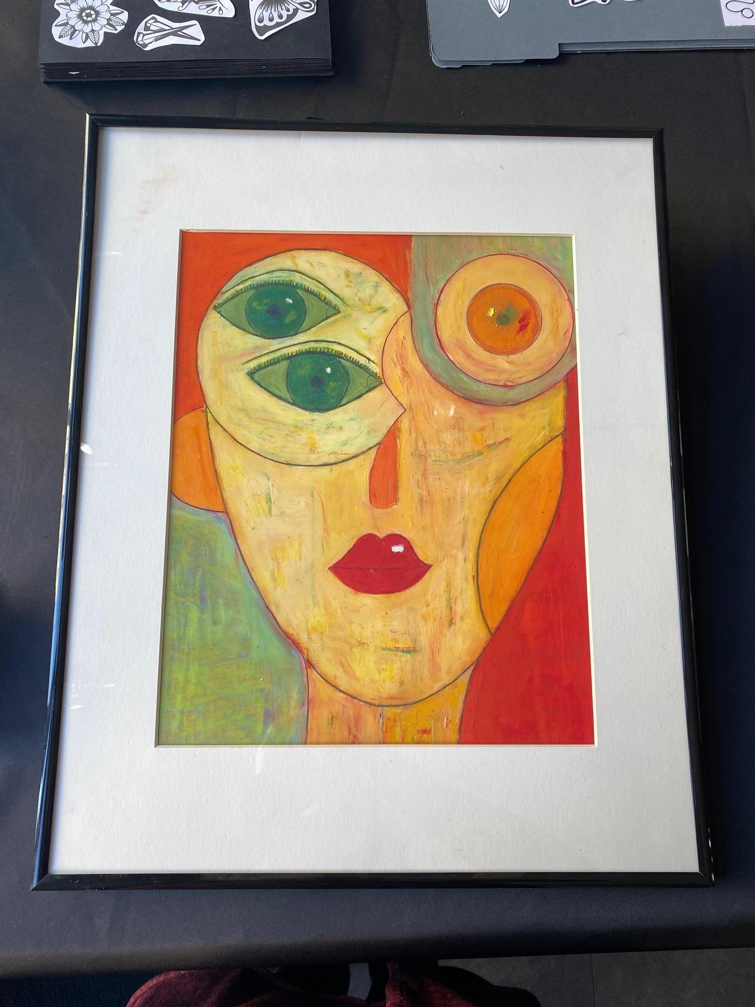 The Faces of wisdom n°5 by Chantal Jentien - Oil pastel on paper 30x40 cm For Sale 4